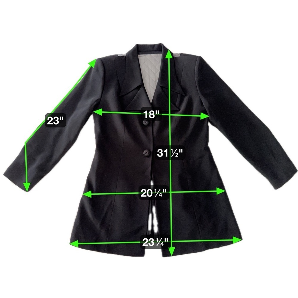 Anage Evenings Black Longline Blazer Jacket Formal Evening Coat Size 12 - Picture 14 of 16
